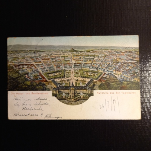 Karlsruhe aus der Vogelschau 400070 gr G