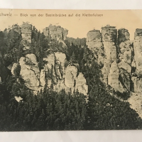 AK, Sächsische Schweiz, Basteibrücke, Kletterfelsen (110200 BW)