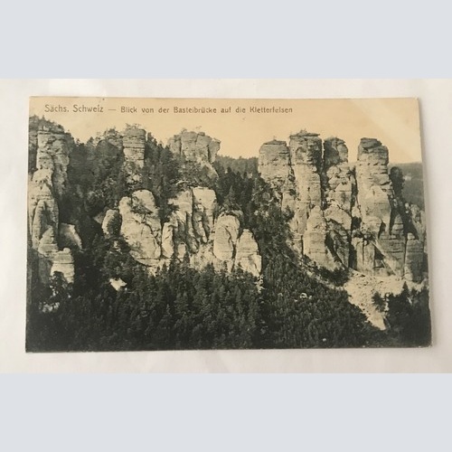 AK, Sächsische Schweiz, Basteibrücke, Kletterfelsen (110200 BW)
