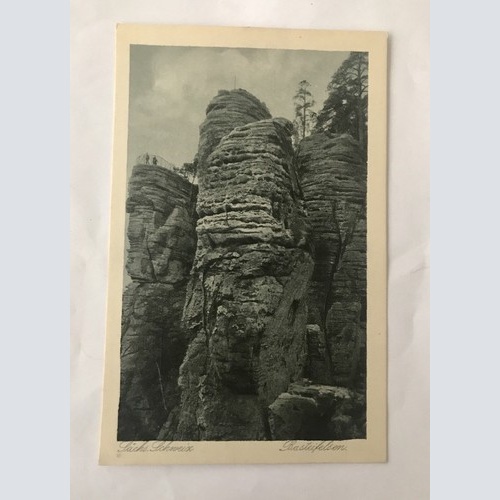 AK, Sächsische Schweiz, Basteifelsen (110202 BW)