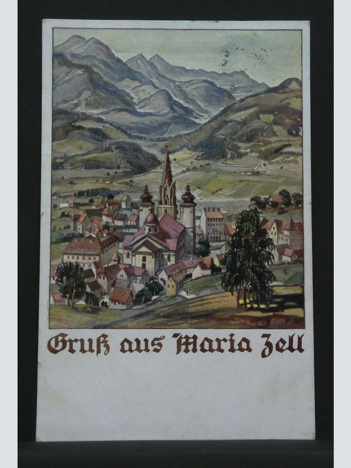 Gruß aus Maria Zell Blick gegen Zellerhüte Gemälde JW 402966 F