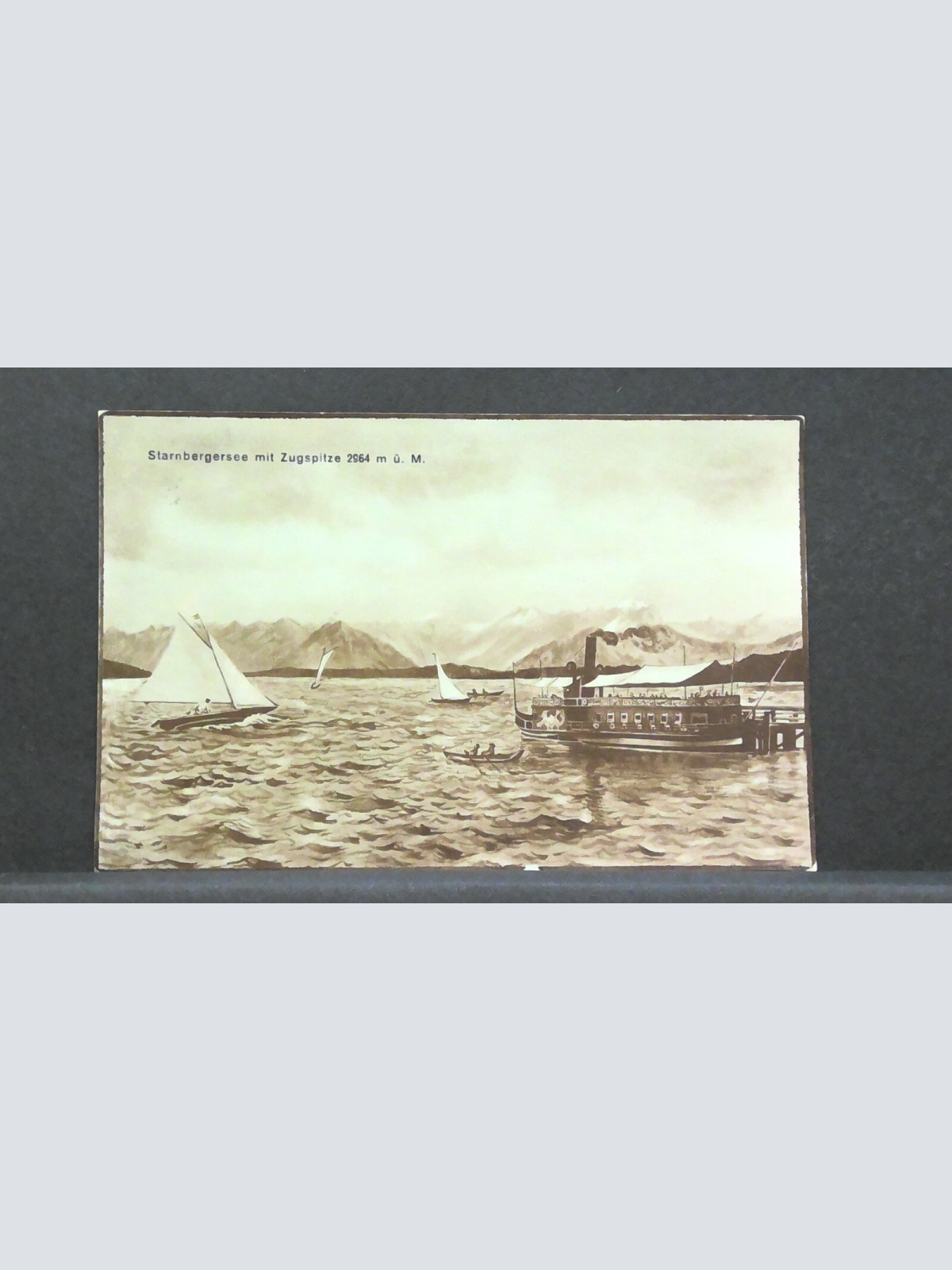 Starnbergersee mit Zugspitze Bayern Schiffe Segelschiffe JW 500262 F