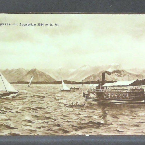 Starnbergersee mit Zugspitze Bayern Schiffe Segelschiffe JW 500262 F