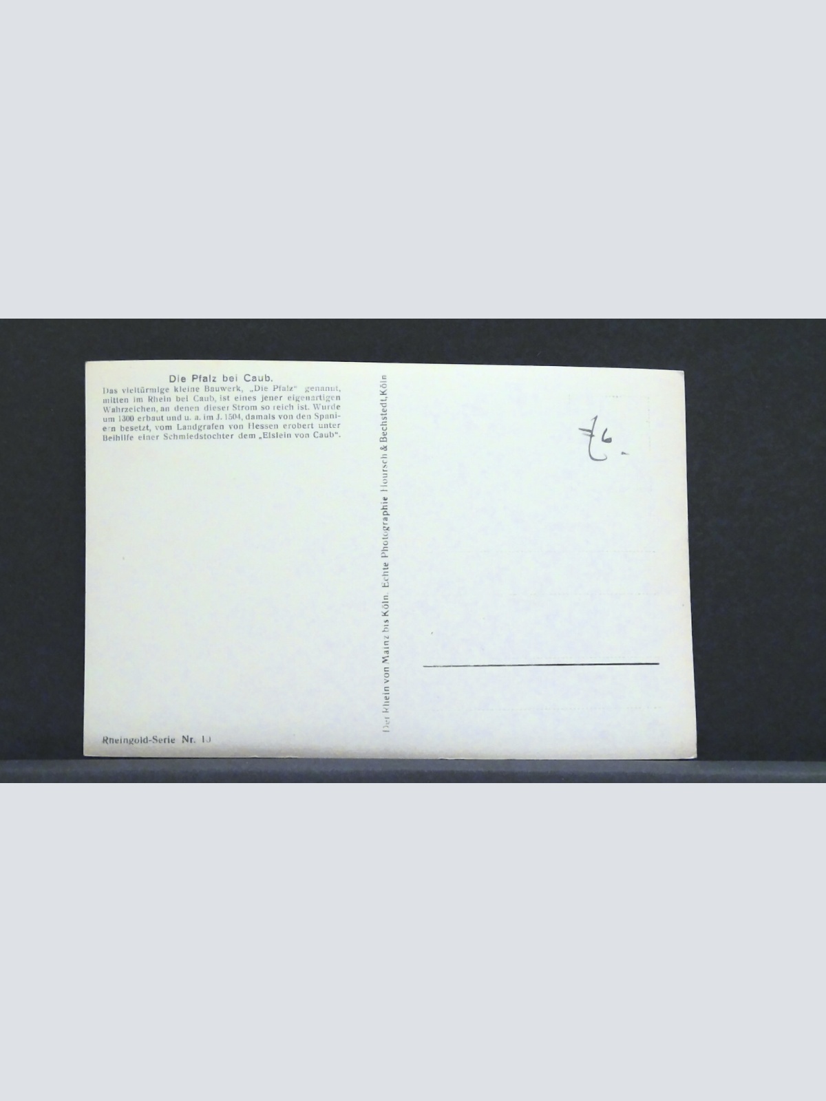 Die Pfalz bei Caub Rhein JW 401205 F