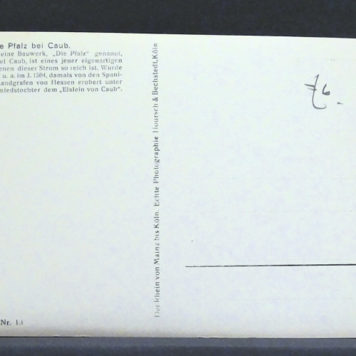 Die Pfalz bei Caub Rhein JW 401205 F