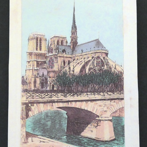 Notre Dame Abside Paris Frankreich Tiefdruck Gemälde JW 410194 F
