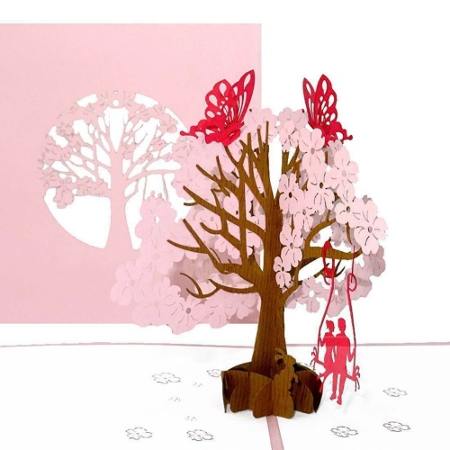 3D Pop Up Glückwunschkarte Hochzeit Verlobung Valentin 15x15 50033