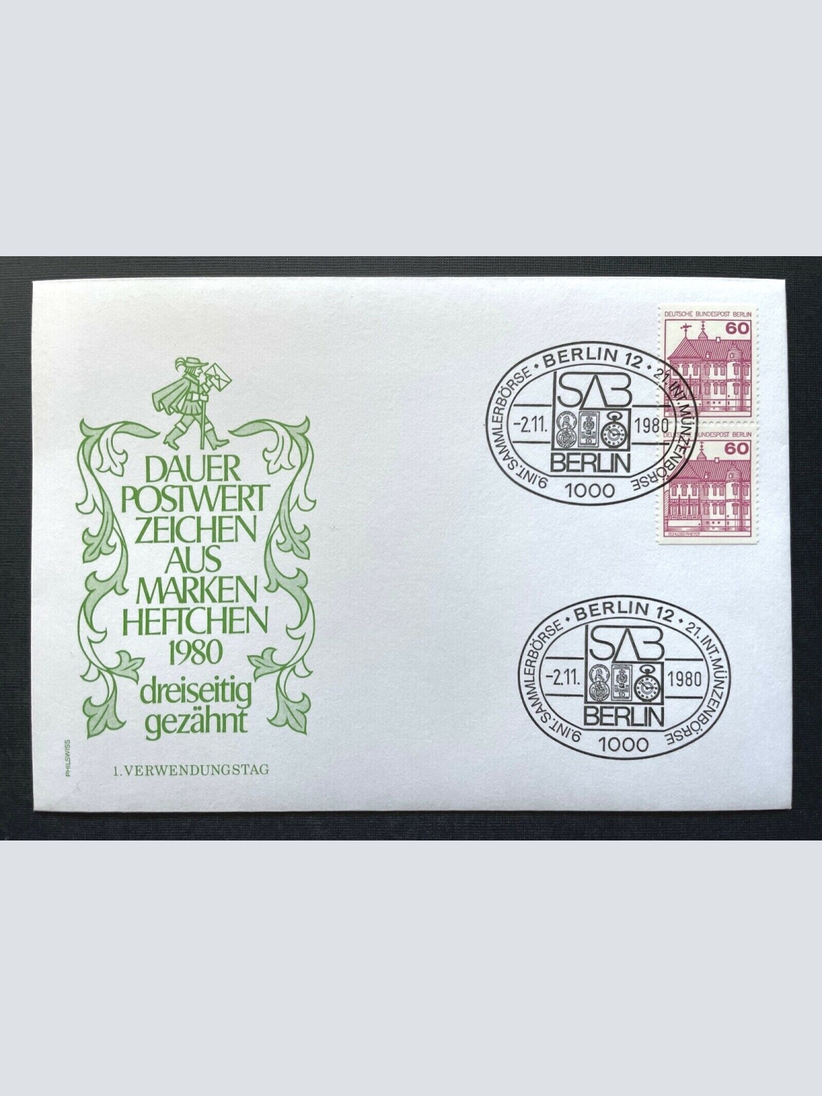 Brief Dauer-Postwertzeichen Sammlerbörse Berlin 1980 ca.16,2x11,3cm 410324