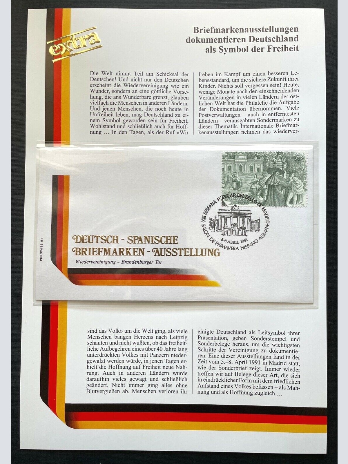 Brief Deutsch-Spanische Briefmarken-Ausstellung 1991 ca.16,4x9,2cm 410336