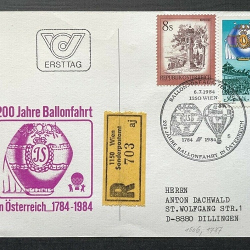 Postkarte 200 Jahre Ballonfahrt Reco 1150 Wien 1984 ca.14,7x10,4cm 410343