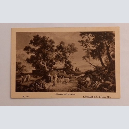 Künstlerkarte Odysseus und Nausikaa 600645A gr D