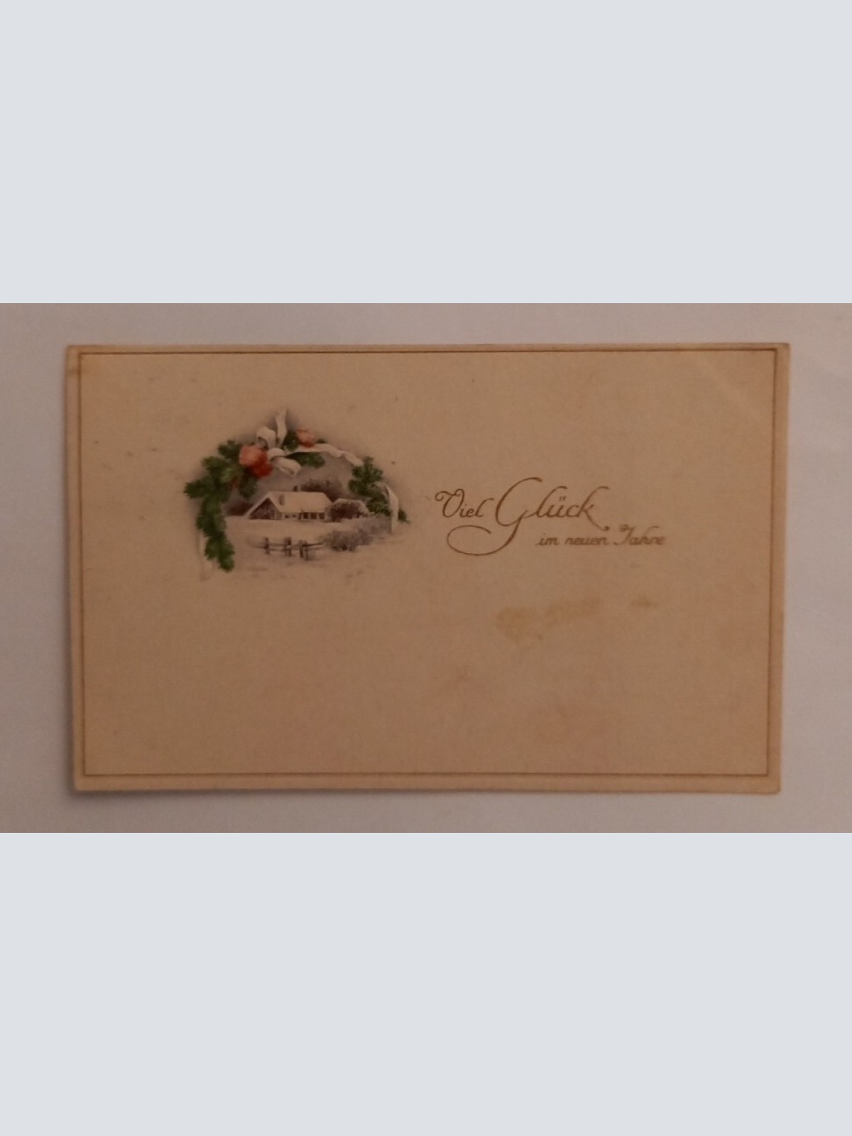 Grußkarte Viel Glück im neuen Jahr Haus im Winter 600662A gr
