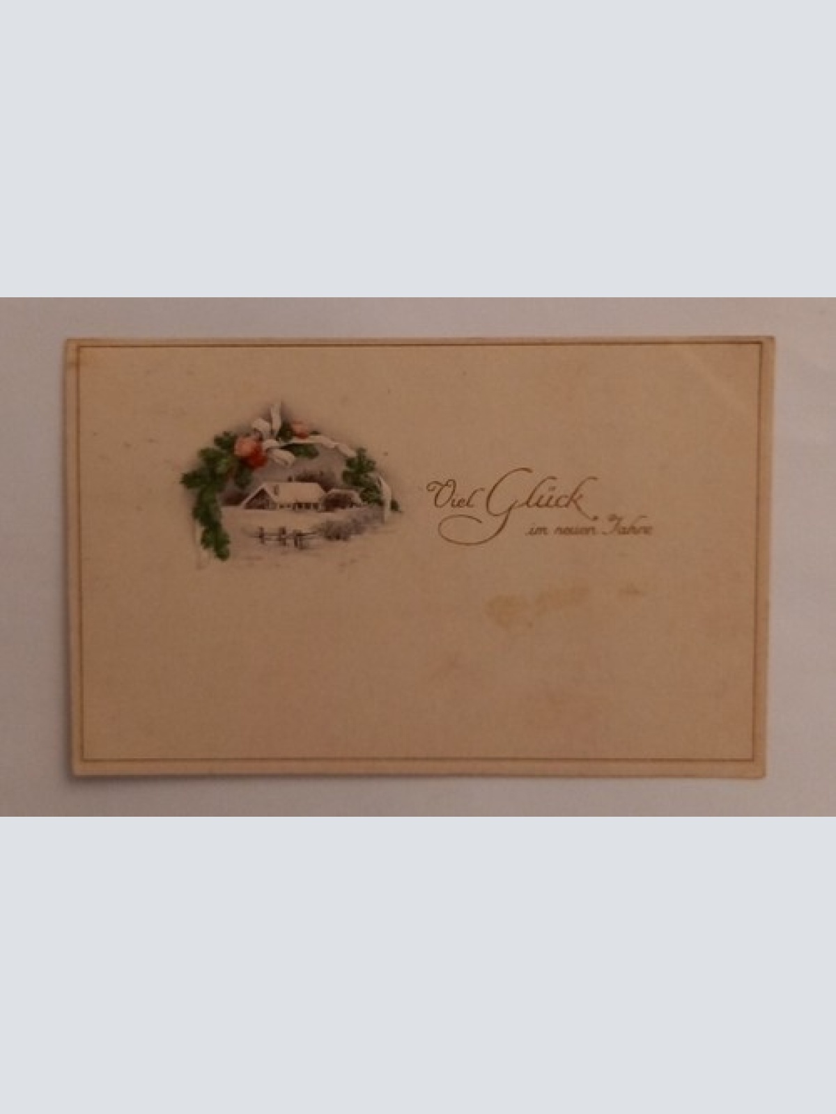 Grußkarte Viel Glück im neuen Jahr Haus im Winter 600662A gr