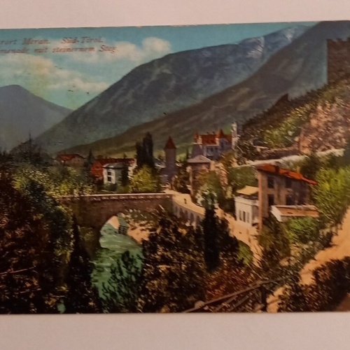Kurort Meran Süd Tirol mit Steinernem Steg. 600673A gr D