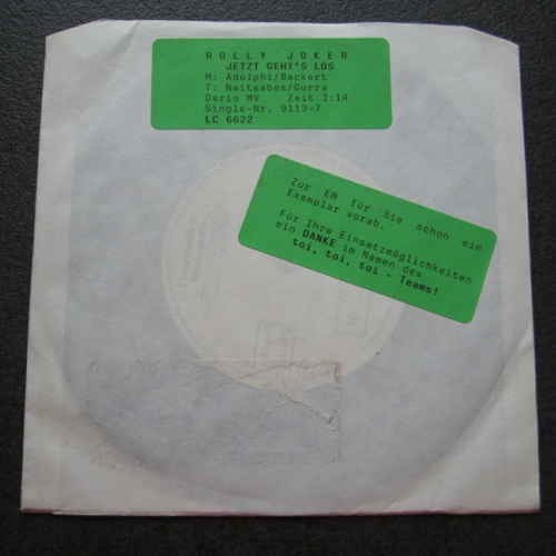 Single / Rolly Joker – Jetzt Geht's Los / PROMO / DE PRESS /