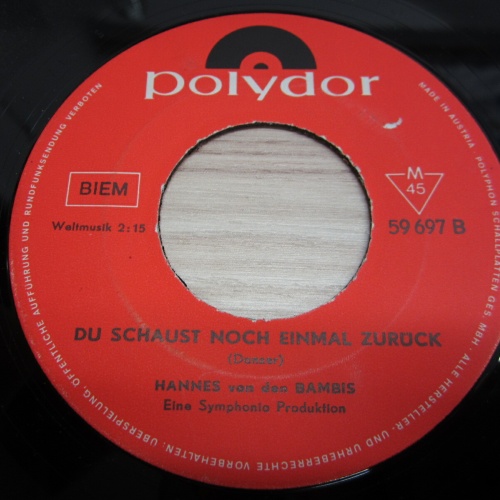 Single /  Hannes Von Den Bambis ?– Einsame Stunden / AUT PRESS /   RAR / DANZER