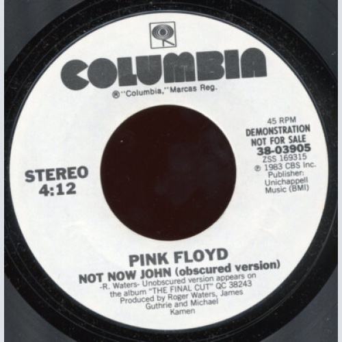 Pink Floyd - Not Now John (obscured version) (7", Single, Promo, Styrene)