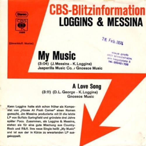 Loggins & Messina* - My Music (7", Single, Promo)