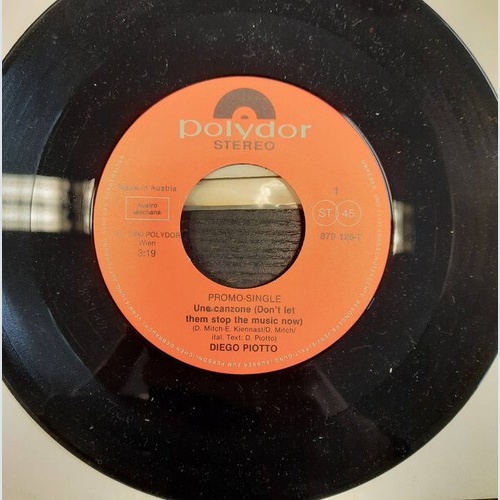 Diego Piotto - Une Canzone (Don't Let Them Stop The Music Now) / Elena (7", P...