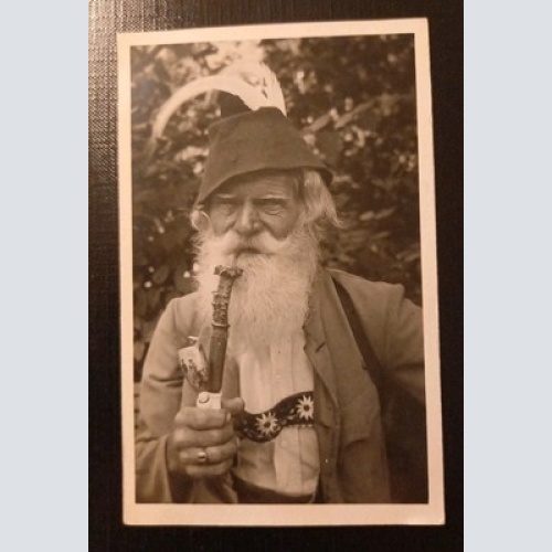 Leo Stainer Innsbruck Porträt Pfeife Tracht Gr 1164 H