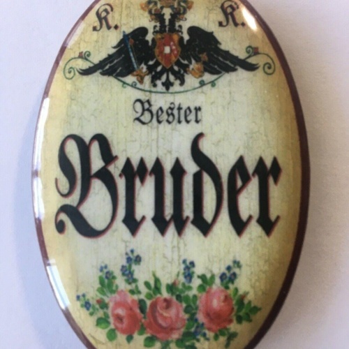 Nostalgie flaschenöffner magnet bester bruder blumenstrauß