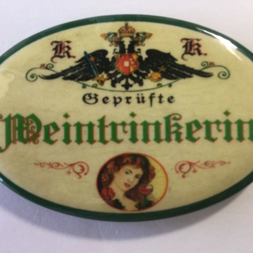 Nostalgie flaschenöffner magnet geprüfte weintrinkerin weinglas