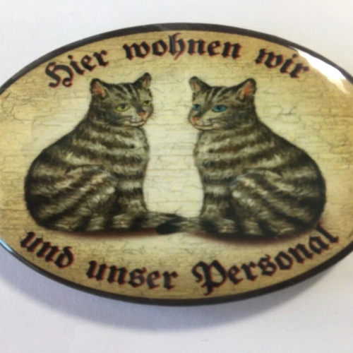 Nostalgie flaschenöffner magnet hier wohnen wir u.u. personal getigerte katzen