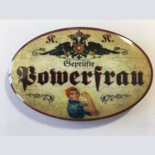 Nostalgie flaschenöffner magnet geprüfte powerfrau