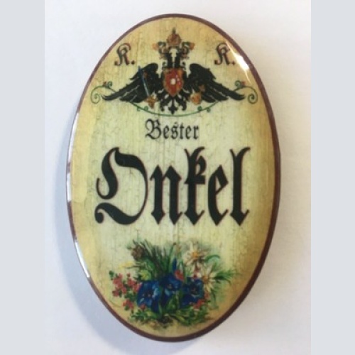 Nostalgie flaschenöffner magnet bester onkel blumenstrauß