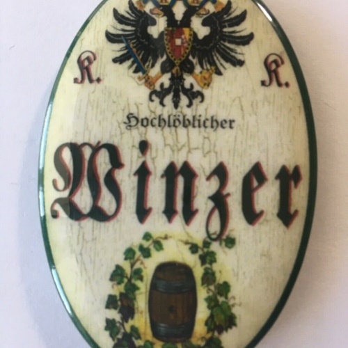 Nostalgie flaschenöffner magnet hochlöblicher winzer weinfass