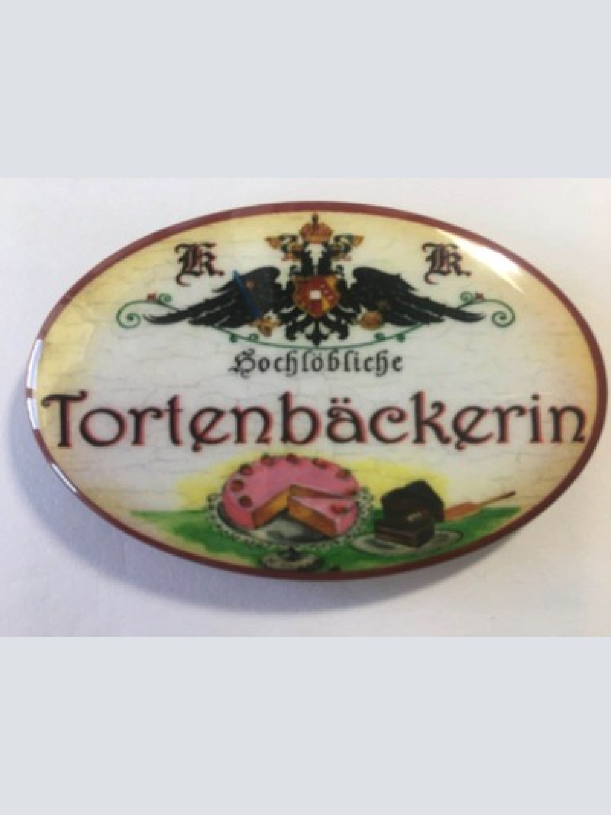 Nostalgie flaschenöffner magnet hochlöbliche tortenbäckerin torte kuchen