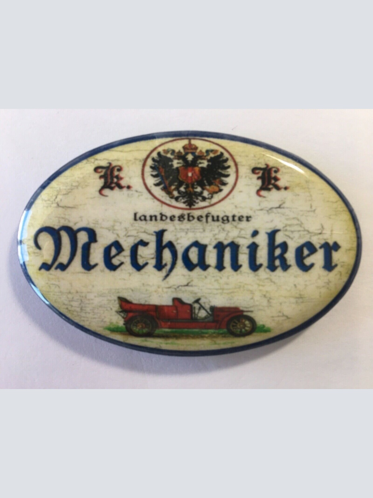 Nostalgie flaschenöffner magnet landesbefugter mechaniker auto oldtimer