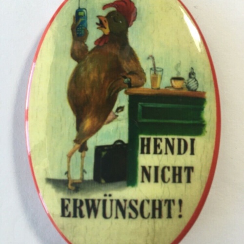 Nostalgie flaschenöffner magnet hendi nicht erwünscht! huhn handy telefon