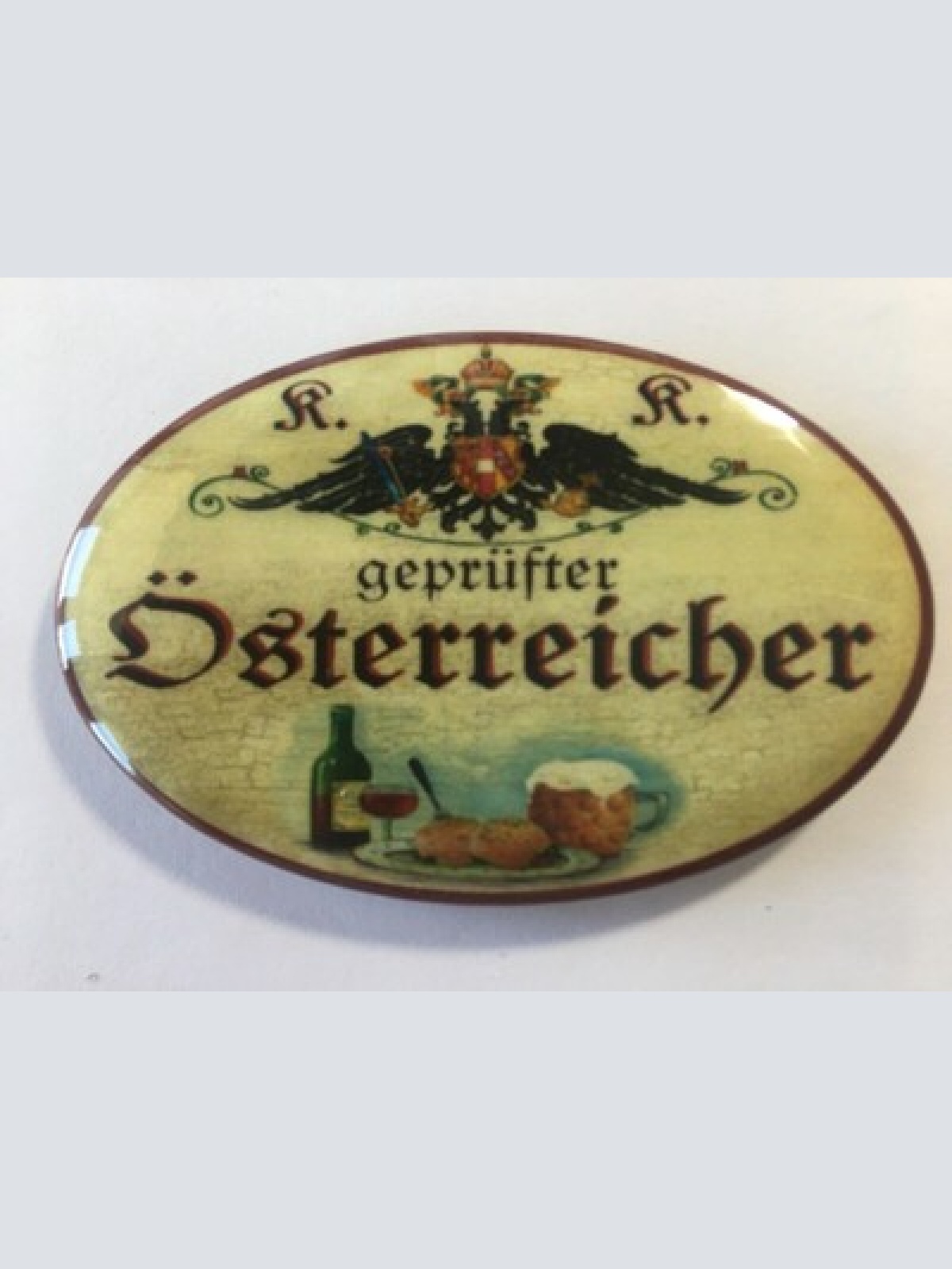 Nostalgie flaschenöffner magnet geprüfter österreicher wein bier