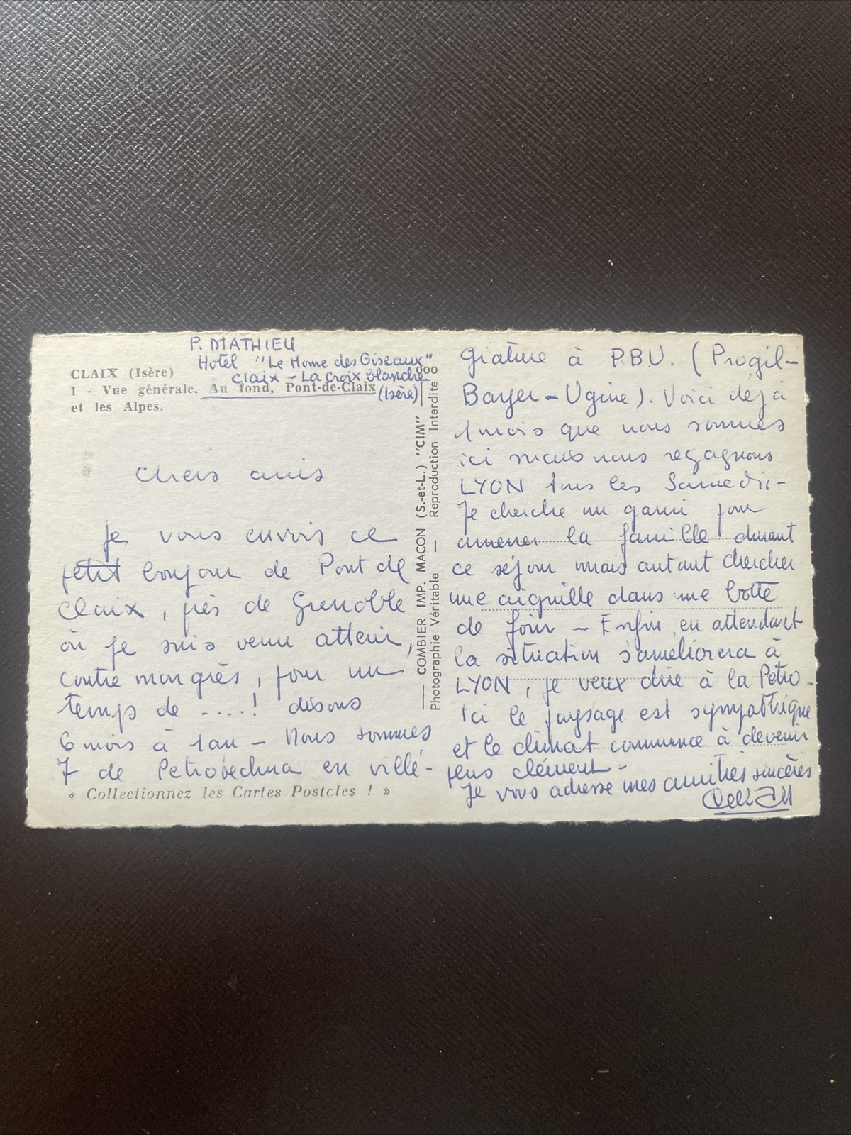 Claix (Isere) Vue generale. Au fond, Pont-de-Claix et les Alpes. 400785 DN A