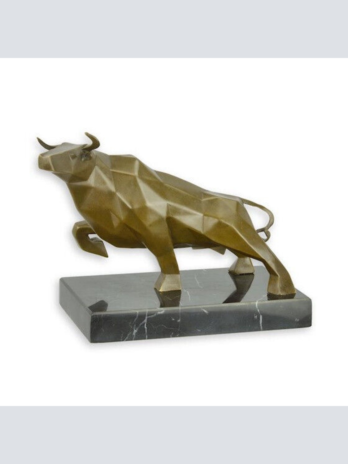 Bronze Skulptur auf Marmor Block Stier H 19,4 L 13,2 NLBJ-67