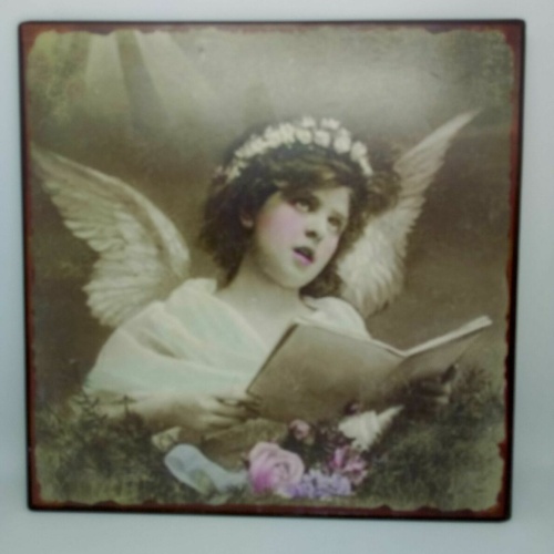 Nostalgie Vintage Retro Blechschild Engel Mädchen 26x26 50350