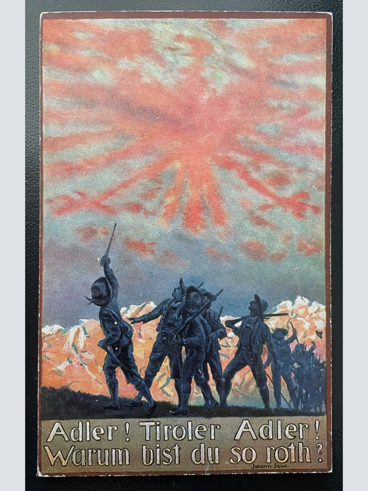 Tirol Roter Adler Wappen Soldaten Uniform Gewehr Gebirge Militär Krieg 410057