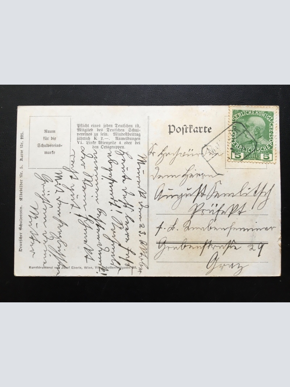 Deutscher Schulverein - Aussig - Stadt Kirche - Künstlerkarte 16000 TH