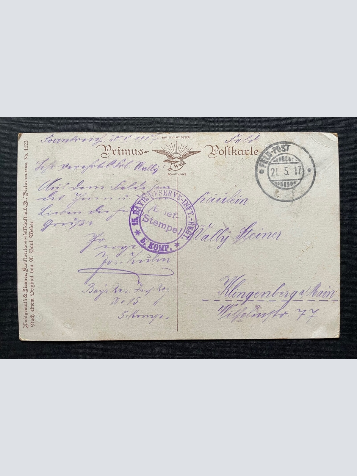 Altes Soldatenlied (A.P.Weber) Ziehharmonika Uniform Militär Krieg 400431 PR