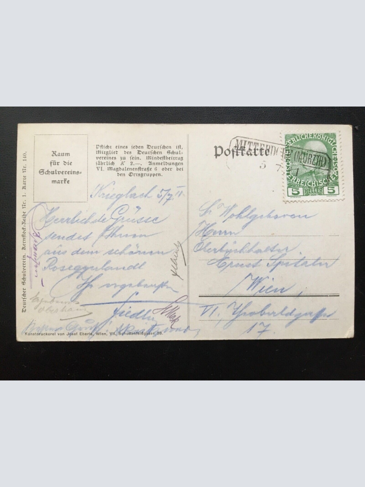 Deutscher Schulverein - Die Sestenburg - Künstlerkarte 16013 TH