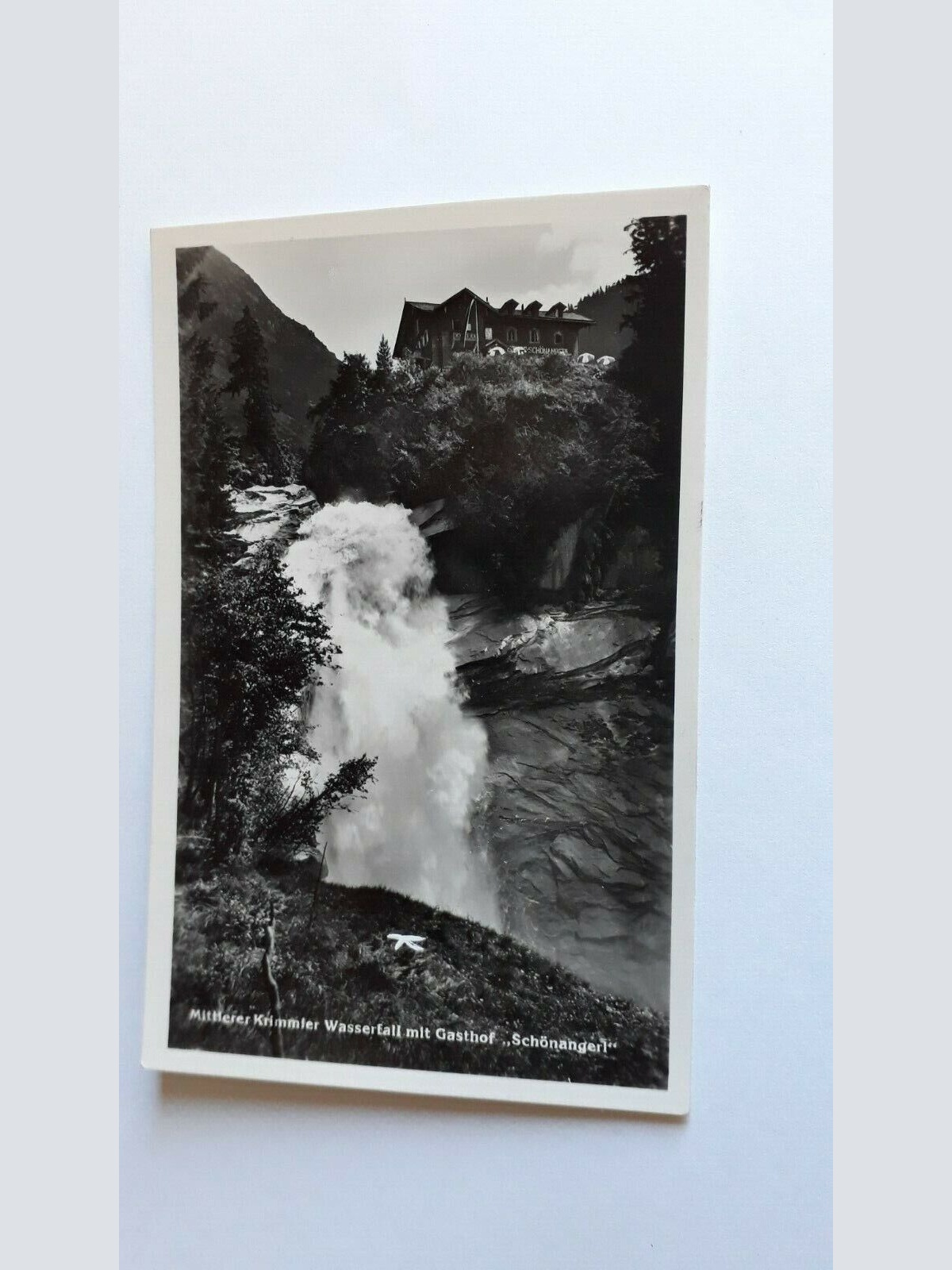 Mittlerer Krimmler Wasserfall mit Gasthof Schönangerl 40115 FH