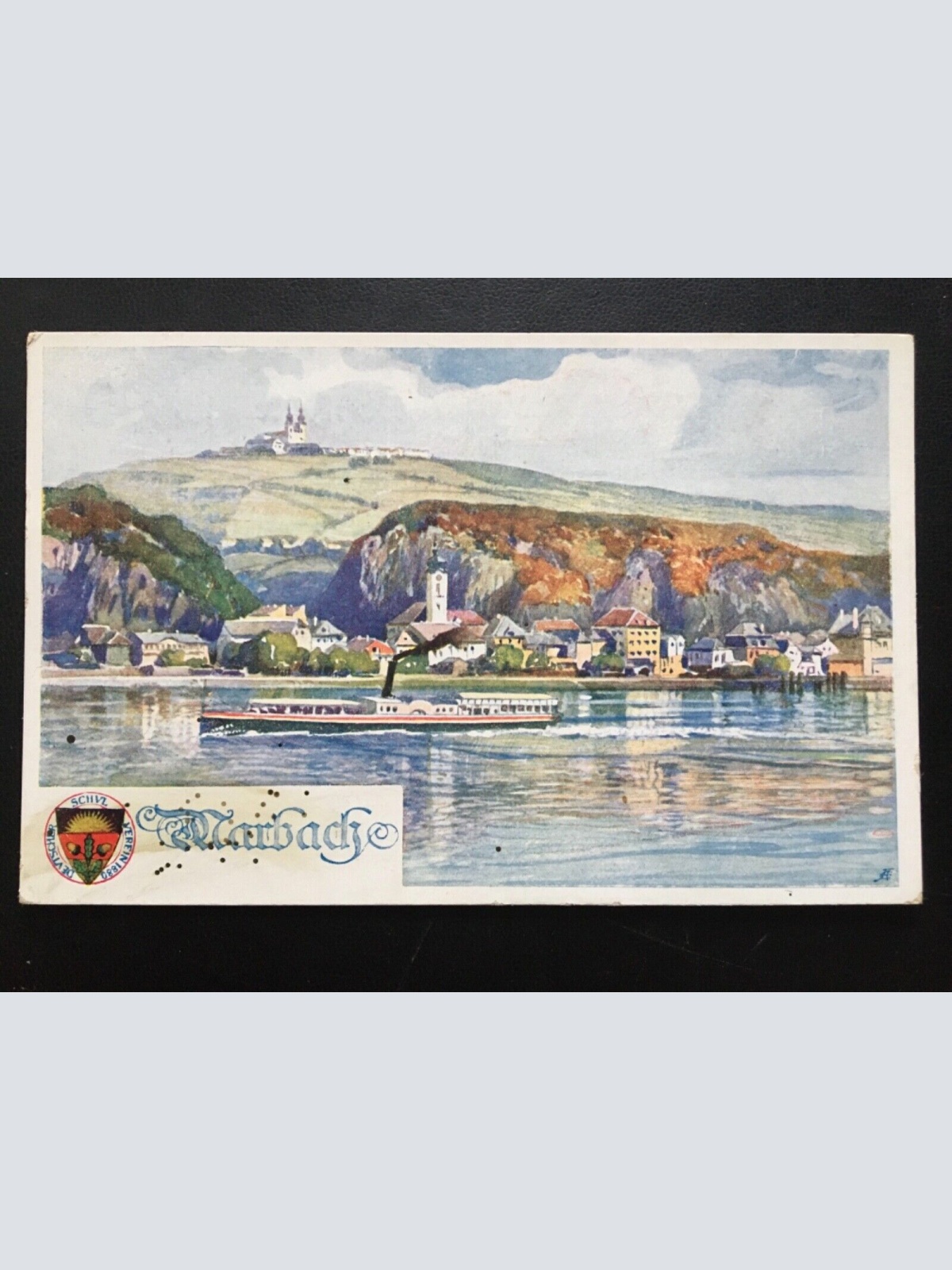 Deutscher Schulverein - Marbach - Stadtansicht - Schiff - Künstlerkarte 16022 TH
