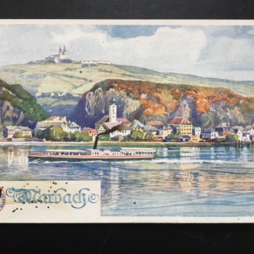 Deutscher Schulverein - Marbach - Stadtansicht - Schiff - Künstlerkarte 16022 TH