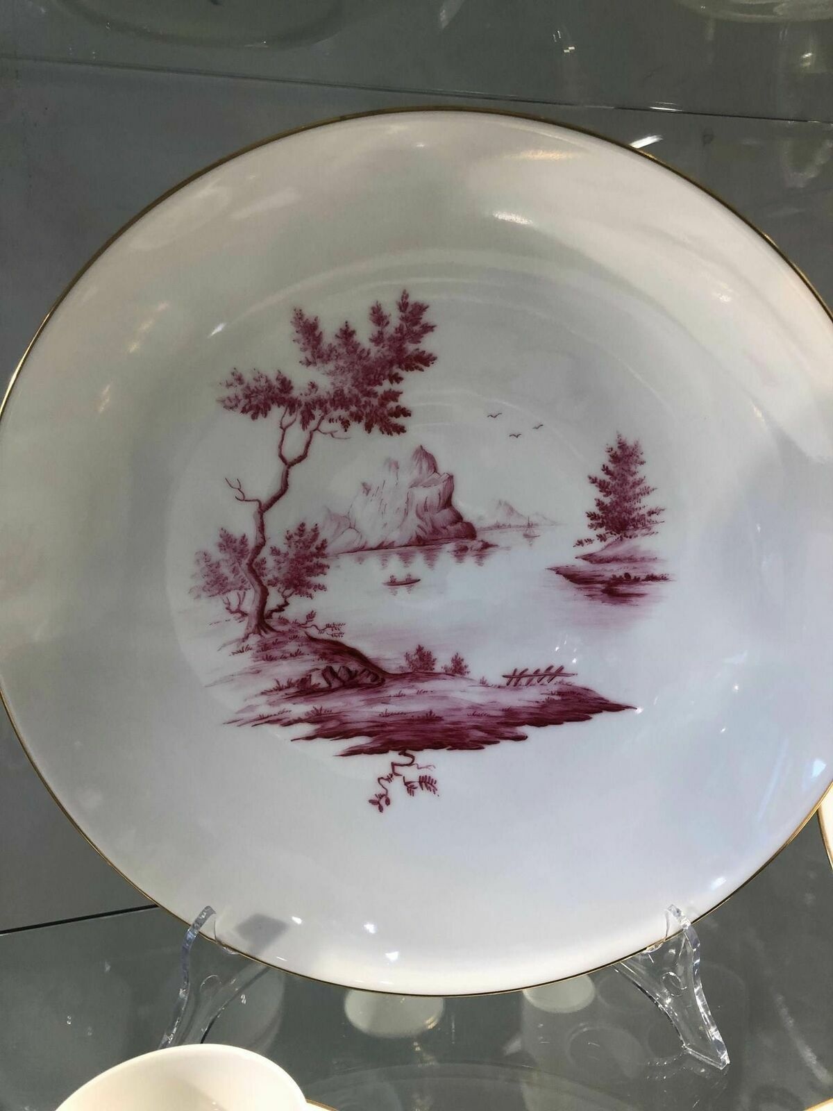 Höchst Purpur Camaieu Kaffeservice inkl. Wandteller erste Wahl unbeschädigt