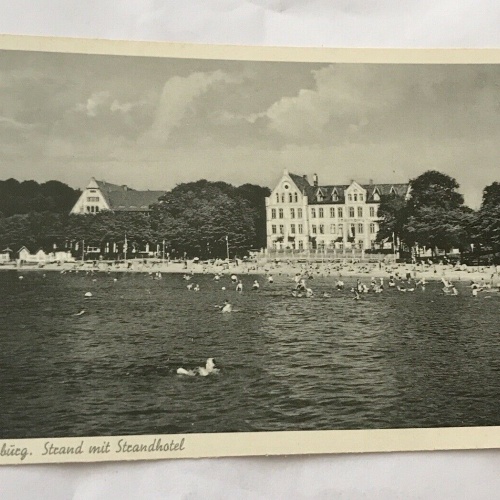 AK, Glücksburg, Strand, Strandhotel, (110268 BW)