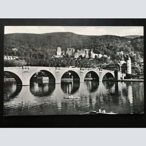 Heidelberg - Alte Brücke u. Schloss - Neckar - Brücke Runderboote 180093 TH!
