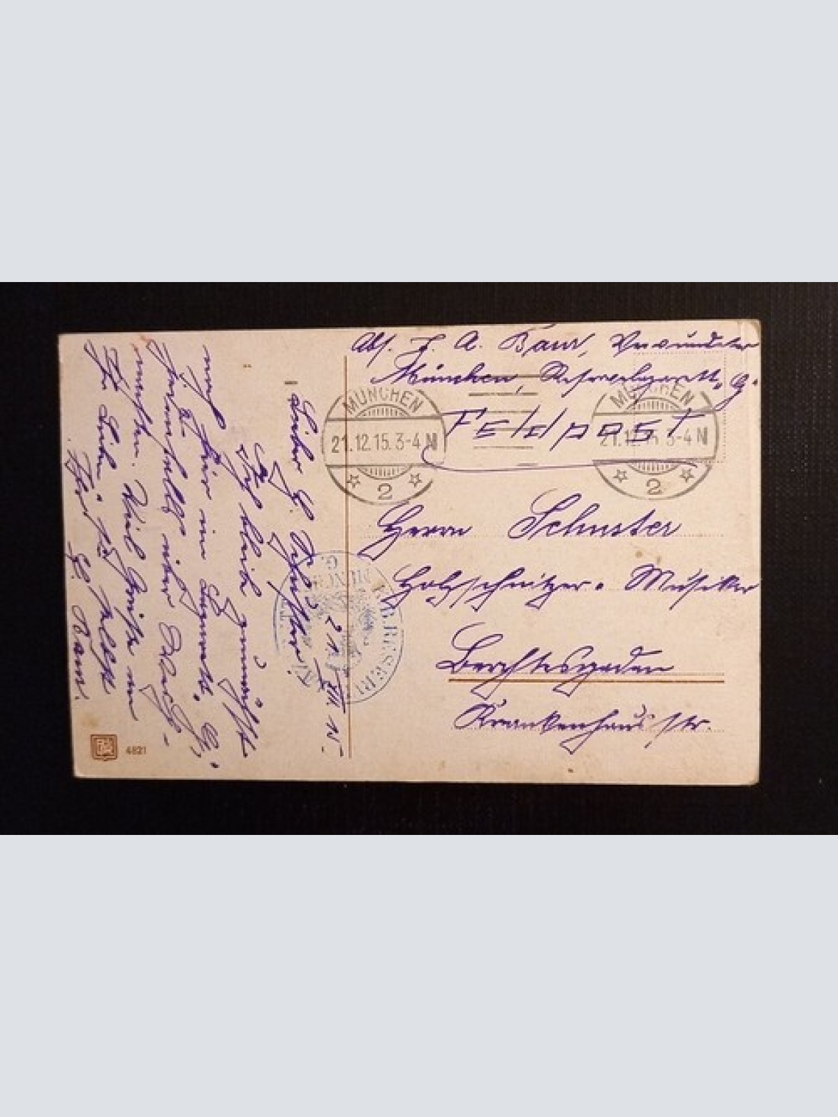 Feldpost Ehre Sei Gott In Der Höh 600725 Ga G