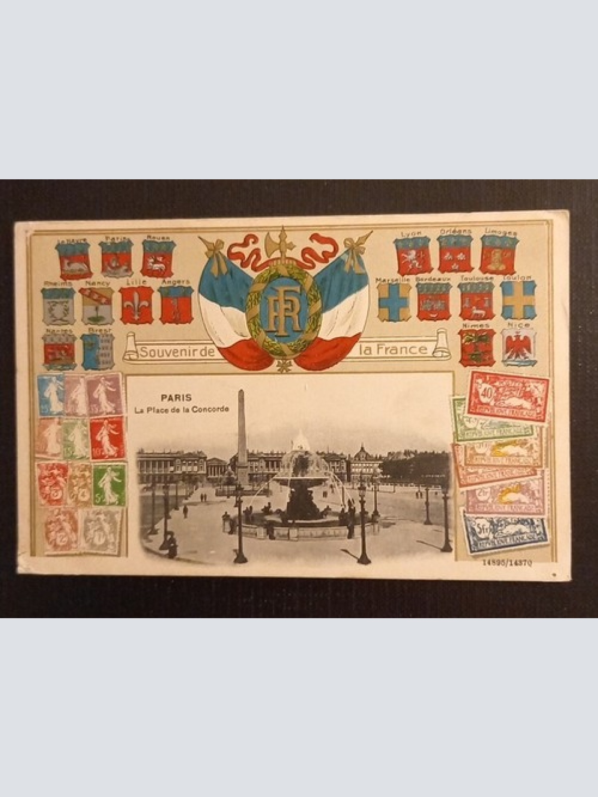 Paris La Place De La Concorde Flagge Prägekarte 600746A Ga G