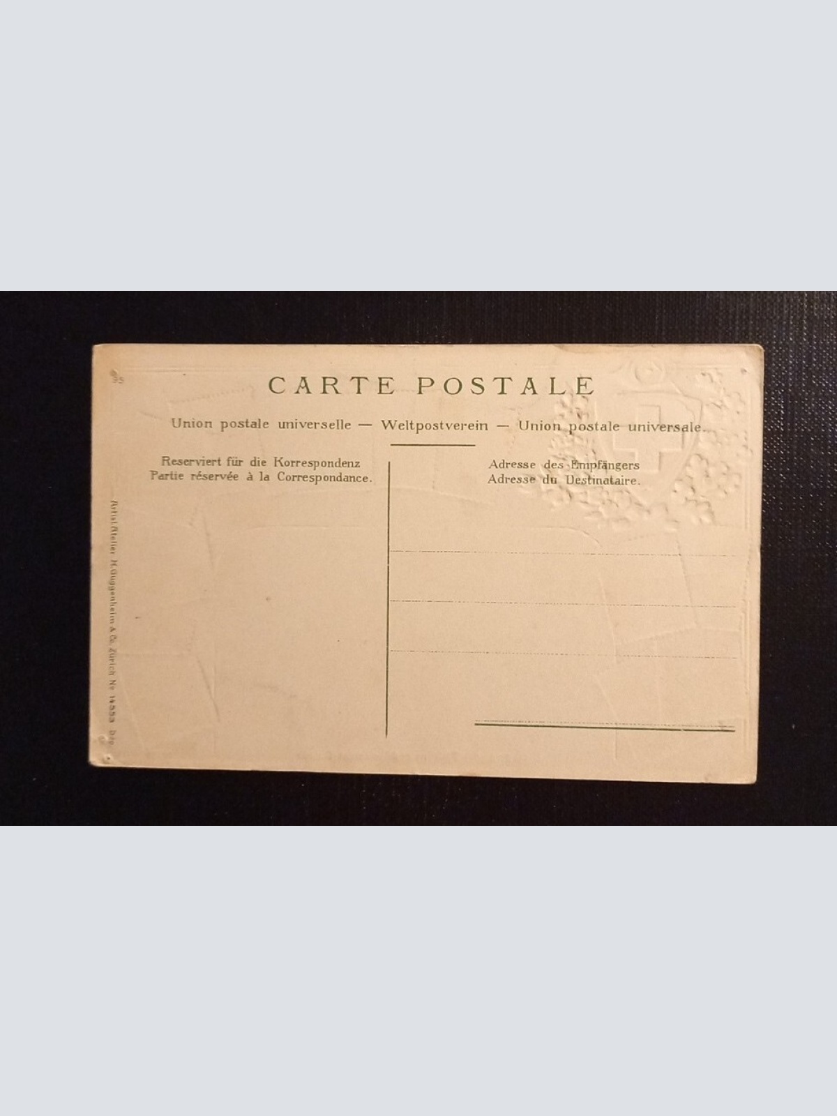 Geneve Theatre Monument Dufour Prägekarte 600735A Ga G